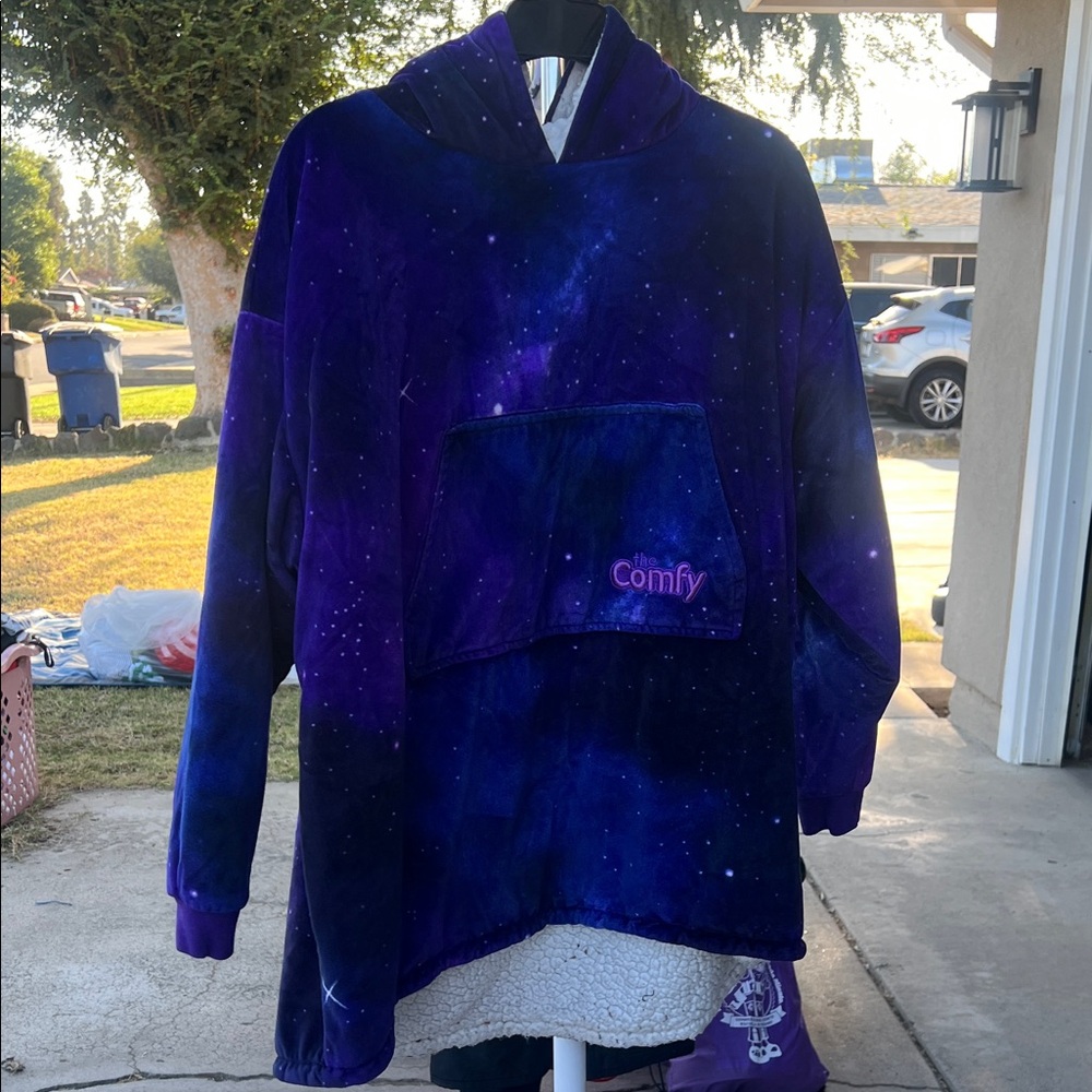 The Comfy Purple Galaxy-Print Kids Hoodie